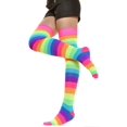 thumbnail image 2 of Angelina Women's Rainbow Thigh High Socks, 2 of 3