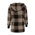 thumbnail image 5 of Uootdi Winter Coats for Women Plaid Warm Plush Hooded Jackets Cardigan Fuzzy Jacket Trendy Fleece Fuzzy Outerwear Gift, 5 of 6