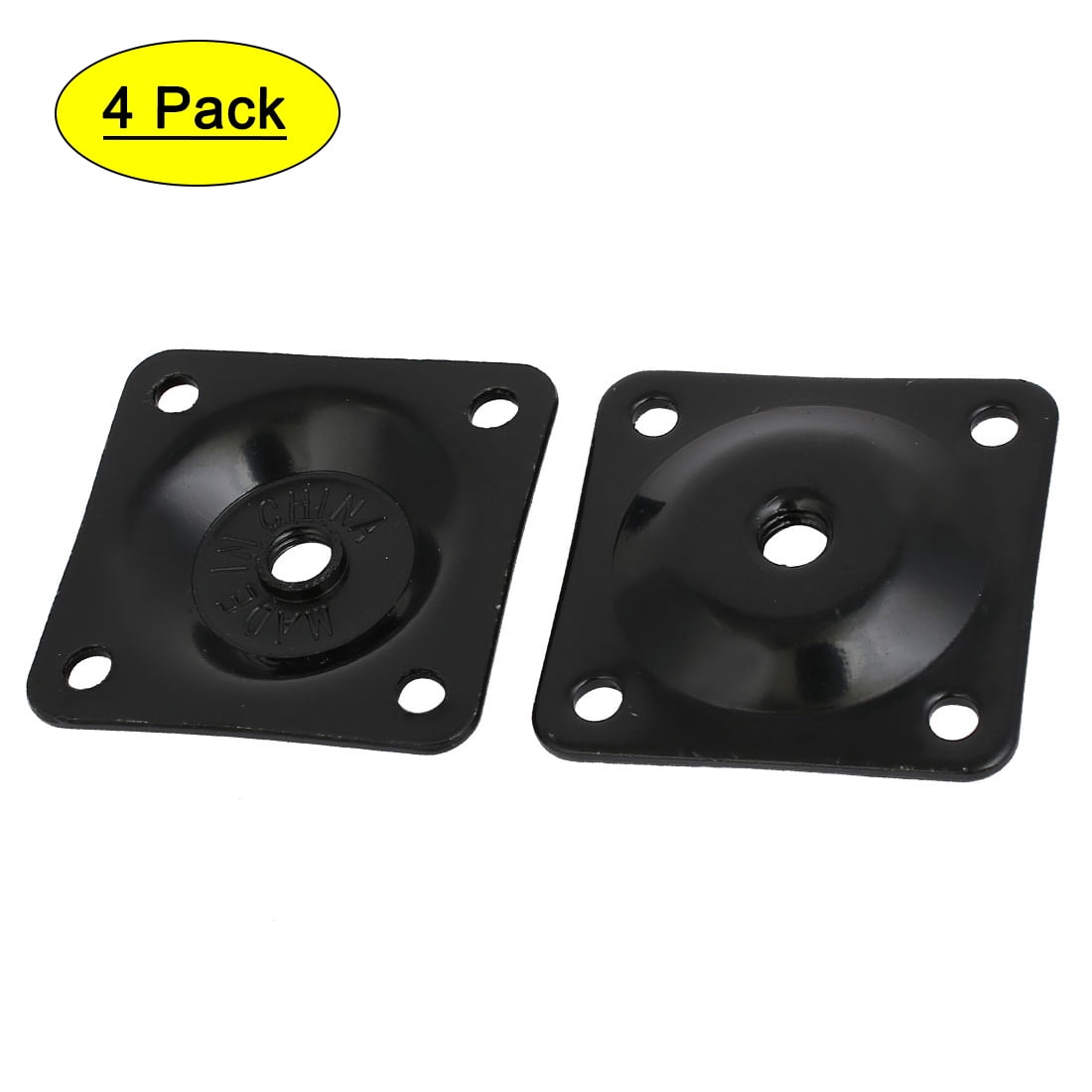 48mmx48mmx2mm Iron Table Leg Mounting Plates Black 4pcs