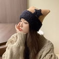 thumbnail image 3 of Gorro de lana con orejas de gato y estrella para mujer y niña, gorro cálido con protección para los oídos, versión coreana, Y2k, invierno, 2023, 3 of 5