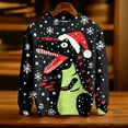 thumbnail image 4 of Byoo Toddler Boys Christmas Sweatshirt Dinosaur Graphic Long Sleeve Round Neck Knited Shirt Xmas Soft Pullover Top, 4 of 5