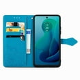 thumbnail image 6 of SaniMore for Motorola Moto G Wallet Case with Embossed Mandala PU Leather Flip Protection Wrist Strap Credit Card Holder Pocket Kickstand Shockproof Case for Motorola Moto G, Blue, 6 of 7