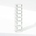 thumbnail image 1 of Furinno Compact 8-Tier Vertical Space Saving Free Standing Corner Shelf, Display Rack, White, 1 of 6