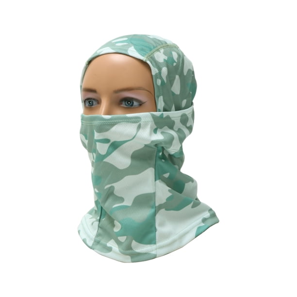 Máscara Facial Completa de Poliéster Camuflaje Transpirable, Absorbe el Sudor Verde Azulado 1 Pcs