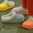 thumbnail image 3 of Pantuflas unisex de invierno, impermeables y antideslizantes, para hombre y mujer, con suela gruesa, suaves y a la moda, para el hogar, la sala de estar, el dormitorio, interiores y exteriores, de lan, 3 of 5
