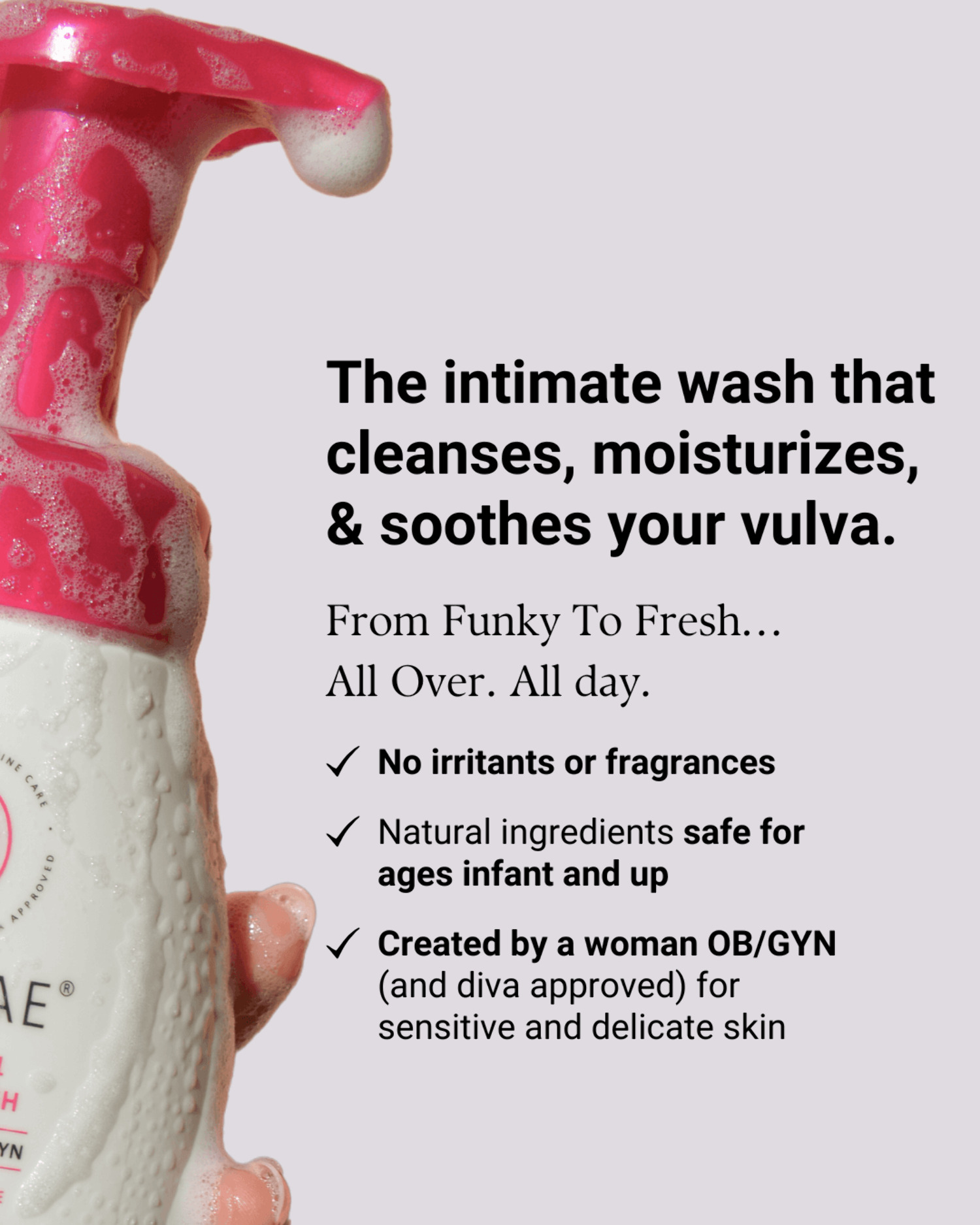 Kushae Gentle 2-N-1 Foaming Feminine Wash, 2 Pack