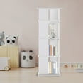 thumbnail image 2 of 360 Revolving Bookshelf White Bookcase Storage Shelf Freestanding Display Rack, 2 of 17