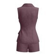 thumbnail image 6 of QGJZVUNL Two Piece Sets for Women Summer Clothes Business Casual Outfits Sleeveless Vest Jacket Wide Leg Shorts Size S, 6 of 6