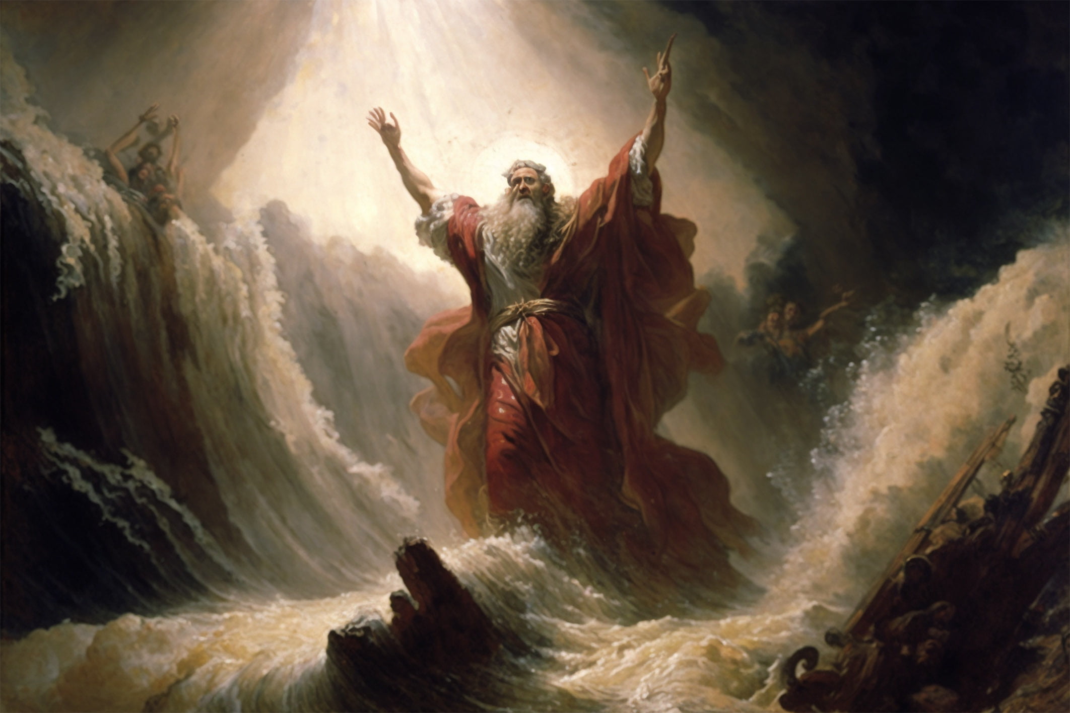 24x36 gallery poster, Moses parting the Red Sea p2 - Walmart.com
