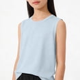thumbnail image 4 of Yourumao Tank Tops for Girl 3-14Y Crew Neck Athletic Tanks Quick Dry Sleeveless Shirts Solid Loose Casual Tees for Summer Running, 4 of 7