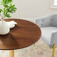 thumbnail image 2 of Modway Verne 35" Round Modern Wood & Metal Dining Table in Walnut/Gold, 2 of 6