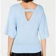 thumbnail image 2 of bar III Womens Back Cutout Wrap Blouse, Blue, Large, 2 of 3