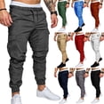 thumbnail image 4 of Pantalones de chándal ajustados para hombre, ropa deportiva informal a la moda, estilo Hip Hop, para gimnasio, novedad de 2023, 4 of 5