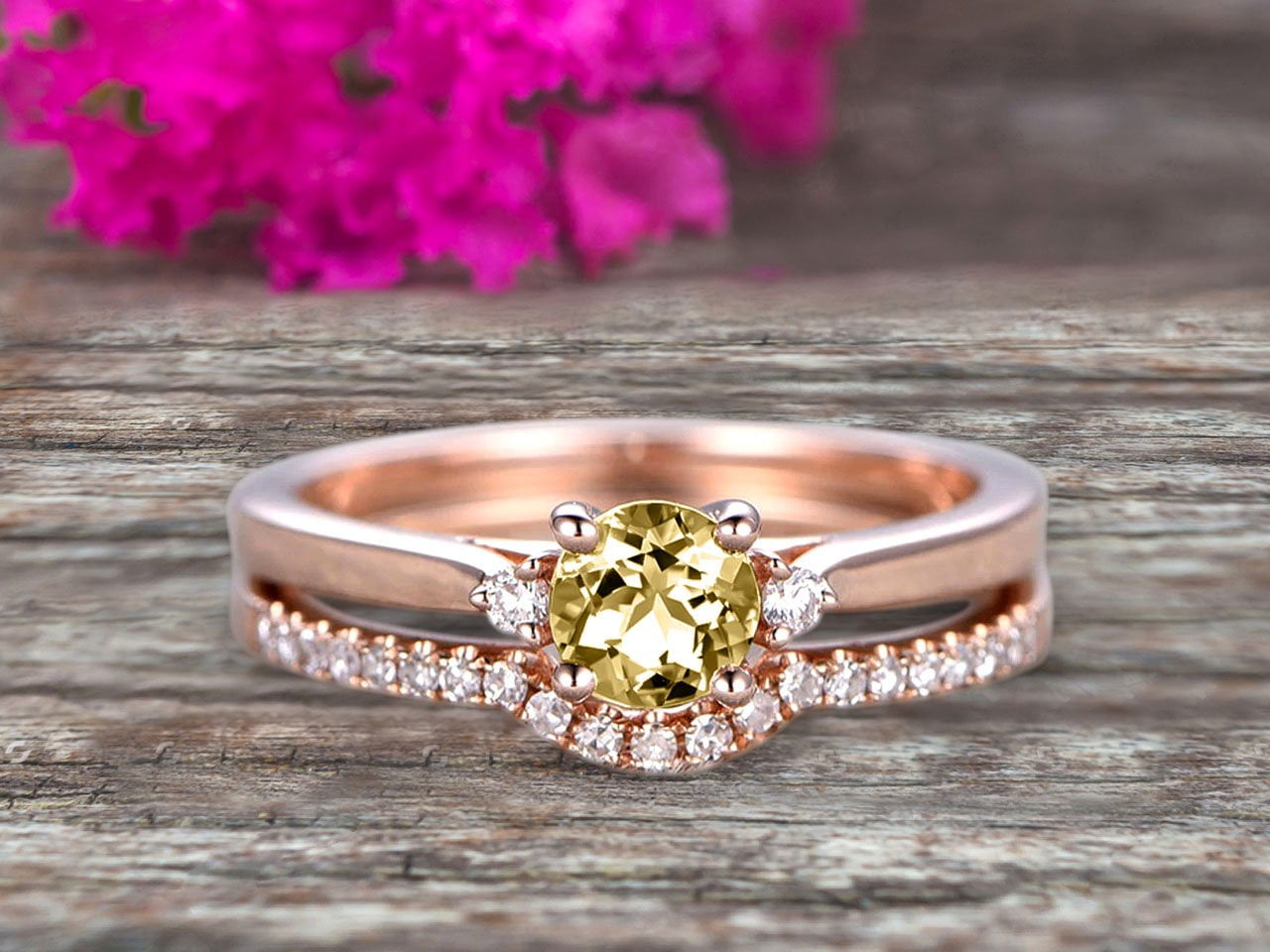 10K Rose Gold Semi Mount Eternal Diamond Engagement Wedding Party Ring Round 6mm 