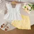 thumbnail image 6 of TOWED22 Kids Infant Toddler 2 Piece Adorable Clothing Sets Sleeveless Tank Shirts and Shorts Cute Summer Outfits Girls Casual Clothes(White,2-3 Y), 6 of 6