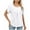 #187-White, variant on Women's Casual Solid Color Summer Round Neck Short Sleeve Blouse, Breathable Polyester Top for Beach Vacations, Weekend Outings and Relaxed Everyday Style