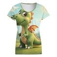 thumbnail image 5 of Cute Dragon in Sunny Field Women's Blouse Short Sleeve Women's Top T-Shirt Spring Summer Clothes, 5 of 7