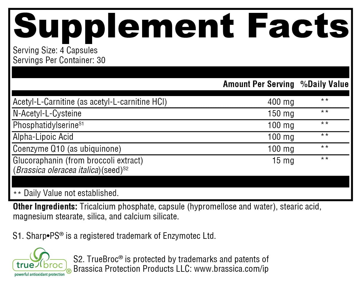 XYMOGEN NeuroActives BrainSustain - Brain Health Support with Phosphatidylserine & CoQ10 - Vegetarian, Gluten-Free & Non-GMO - 120 Capsules