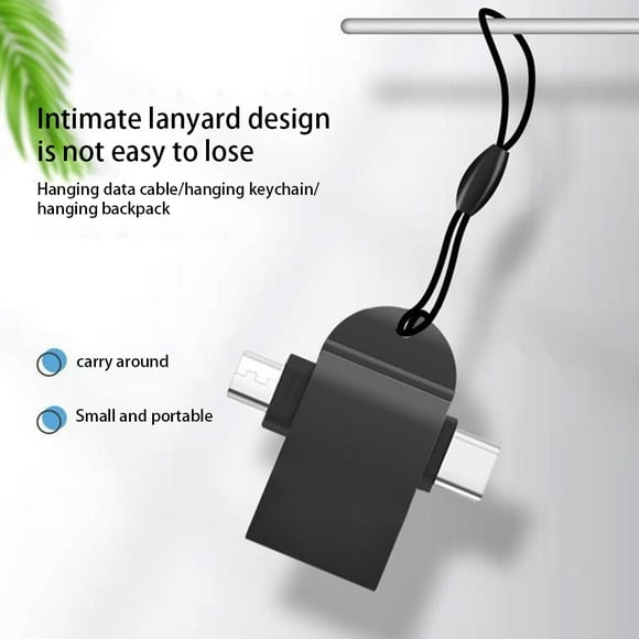 Adaptateur de Téléphone d'Hôtel Domestique USB vers Type-c Accessoires Lecteur de Carte Adaptateur Portable Haute Vitesse Faible Latence Clavier Flash Disque OTG Convertisseur avec Lanière Rouge