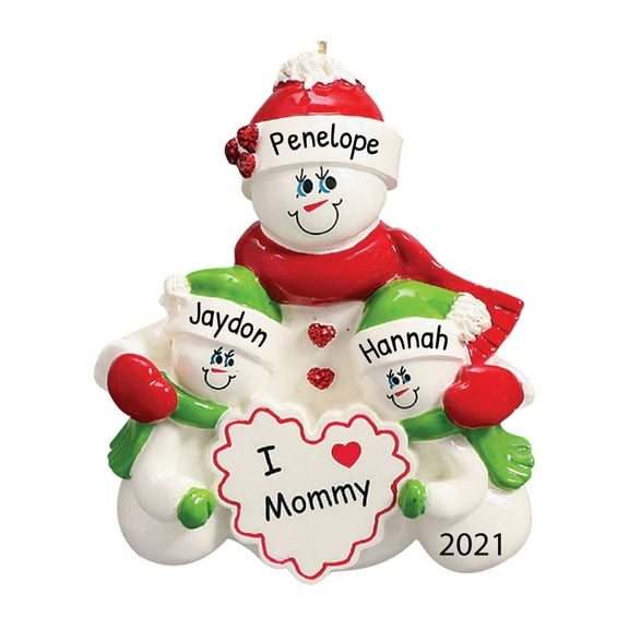 Personalized Family Christmas Ornament 2024 - Family Ornament 2024 Family of 3 - I Love Mommy Single Parent Ornament Single Mom Family Christmas Ornaments - Free Customization