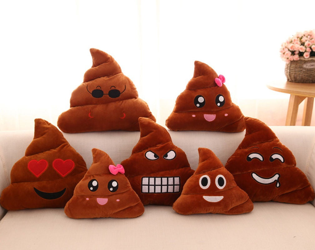 Mr Poo Emoji Cushion Plush Soft Toys For Kids Fun Pillow Smiling Hot Gift Funny 