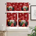 thumbnail image 2 of Red Christmas Kitchen Curtains and Valances Set, Rod Pocket Curtains Tier Farmhouse Window Curtains 36 Inch Length, Xmas Gnomes Snowflake Ball Winter Vintage 3 Piece Kitchen Curtains Set, 2 of 6