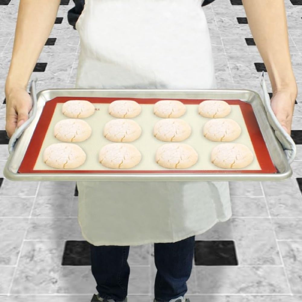 TrueCraftware- Silicone Rectangular Baking Mat 11-7/8" x 16-1/2" fits 1/2 Size Sheet Pan -Nonstick Baking Mat Counter Mat Dough Rolling Mat Oven Liner Reusable