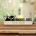 thumbnail image 2 of Craftnamesign Custom Teacher Wooden Desk Name Plate, Teachers Metal Nameplate for desk, 2 of 5