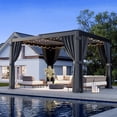 thumbnail image 3 of MUCHANT Outdoor 10x12 FT Louvered Pergola, Aluminum Pergola with Adjustable Louvered Roof for Patio, Deck, Garden, Gray, 3 of 9