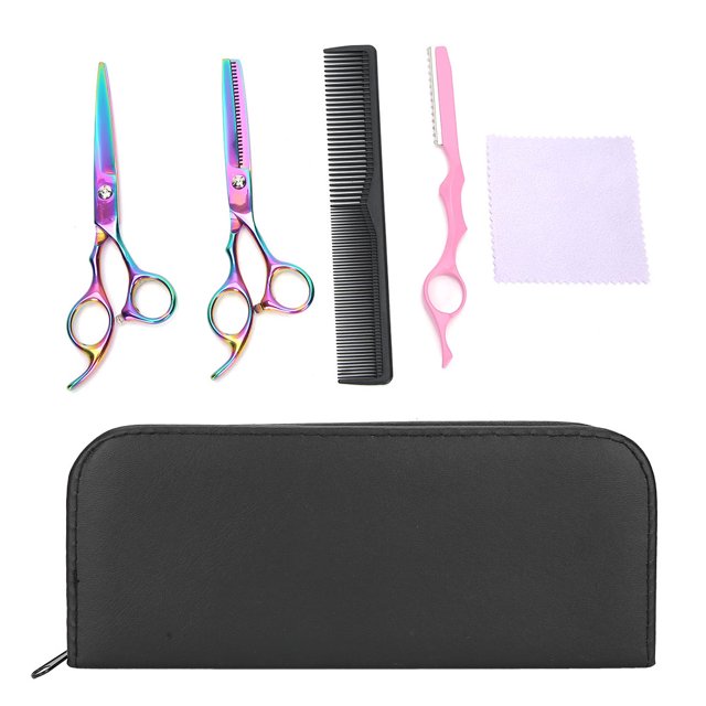 Juego de tijeras para cortar el pelo, tijeras para cortar el pelo, cuchillo, peine, herramienta de peluquería (color 6 pulgadas)