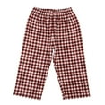 thumbnail image 2 of Fozruso Baby Girls Boys Summer Plaid Cropped Pants Pants Loose Casual Fashion Pants Kids Casual Pants Sizes 2-3 Years(Red), 2 of 7
