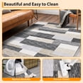 thumbnail image 3 of Modern Area Rug 4 x 6 Geometric Patchwork Throw Rug with Non-Slip Backing, Washable Low Pile Accent Carpet, Foldable Contemporary Floor Cover for Bedroom, Living Room, Gray Camel, 3 of 8