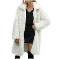 thumbnail image 6 of Winter Warm Coats for Women, Ladies Lapel Solid Color Lamb Hair Keep Long Jacket Coat, Gifts for Women White L, 6 of 8