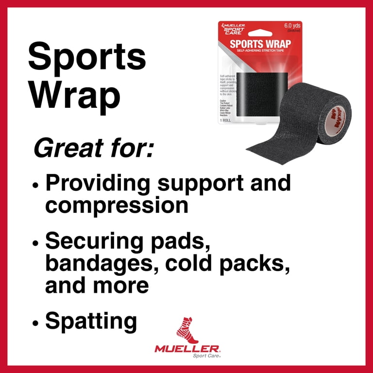 Mueller Sports Wrap, 2" Black, 4-Pack (6 Yards Each) photo 4