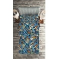 thumbnail image 2 of Ambesonne Colorful Quilted Coverlet 2 Pcs, Abstract Sea Shells, Twin Size, Blue Multicolor, 2 of 2