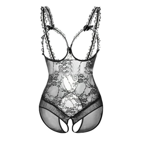 Yuhangmm Women s Underwear Lace Open Crotch Dew See Through Sexy Bodysuit Underwear Sleeping Dress Adult Lingerie Womens Latex
