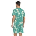 thumbnail image 2 of joogoo Men's Pajama Set Skeleton Dancing Skull V-Neck Pj Shorts Set 2 Piece Loungewear Sleepwear XL, 2 of 7