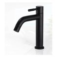 thumbnail image 4 of Grifo para lavabo de baño, grifo monomando de acero inoxidable Triomphe, elegante diseño retro, negro mate negro mate para baño, frío único, inodoro, 4 of 5