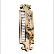 Mezuzah-Wood Precious Stones (Shaddai) (5")