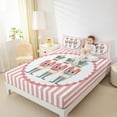 thumbnail image 4 of jejeloiu Cute Nutcracker Twin Sheet Sets,Pink Geometric Stripe Twin Fitted Sheet,Merry Christmas Flat Sheet For Girls Kids,Breathable Home Decor,3pcs, 4 of 7