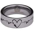 thumbnail image 2 of Arrow Heart Tungsten Carbide Ring, 2 of 9