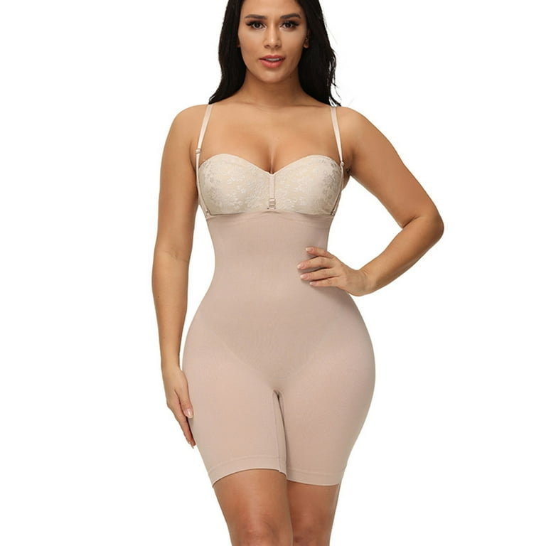 Womens Tummy Control Strapless Compression Body Shaper With