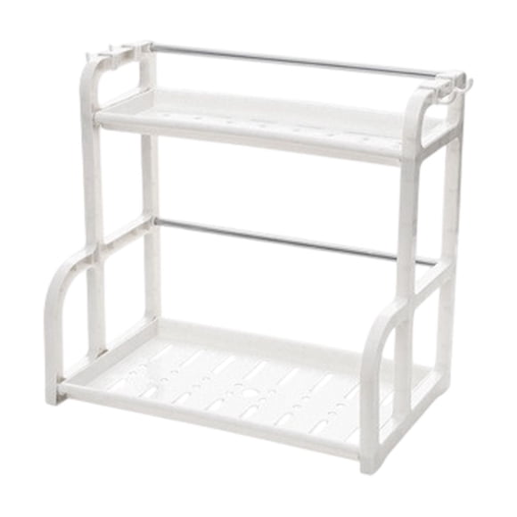 Yhmxh Utensilios de cocina Estante de almacenamiento multifuncional de doble capa con base de plástico para condimentos de cocina, estante para guardar cuchillos Muebles para cocina