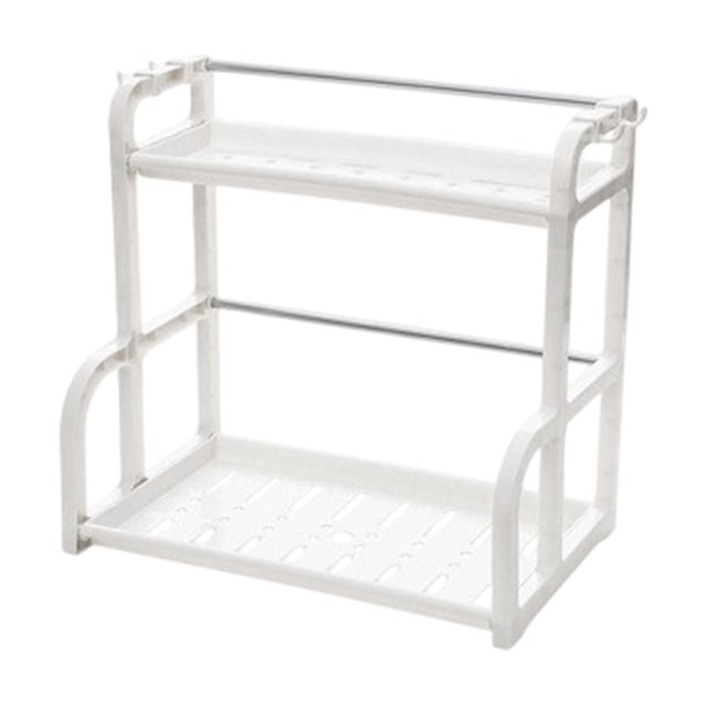 Qocolhg Small Furniture for Bedroom Living Room Farmhouse Patio Outdoor, Multifunctional Storage Rack Doublelayer Plastic Base Kitchen Condiment Rack Knife Storage Rack, Christmas Clearance