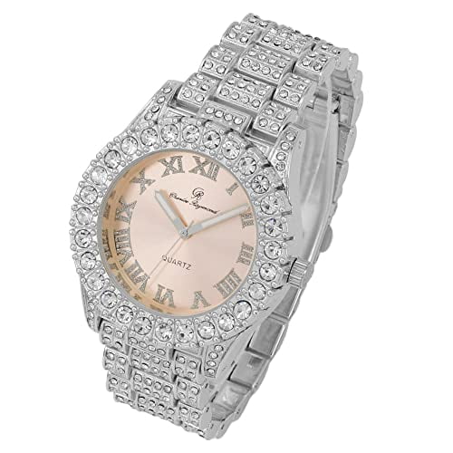 Charles Raymond Women s Big Rocks Bezel Colored Dial with Roman