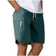 thumbnail image 1 of pstuiky Pantalones cortos de gimnasio para hombre, Pantalones cortos casuales de cintura elástica con bolsillos sólidos para hombre, pantalones cortos rectos, pantalones deportivos, 1 of 3