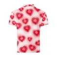 thumbnail image 4 of Handshe Men's Shirt, Short Sleeve with Button Placket and Print, Cotton Casual Sport Shirt for Valentine's Day and Daily Wear, 4 of 5