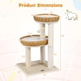 thumbnail image 2 of Infans Cat Tree, 30-Inch Cat Tower with 2 Rattan Cat Baskets, Sisal Scratching Post, 2 of 7