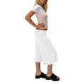 thumbnail image 6 of Women Fold Over Gauchos Low Rise Cropped Wide Leg Capri Pants Summer Foldover Yoga Culottes Pajama Pants Bottoms, 2XL, 6 of 6
