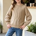 thumbnail image 3 of StSilkitty Boys Girls Pullover Sweaters Long Sleeve Crewneck Cable Knit Sweater Tops Fall Winter Warm Clothes Size 6-12, 3 of 7